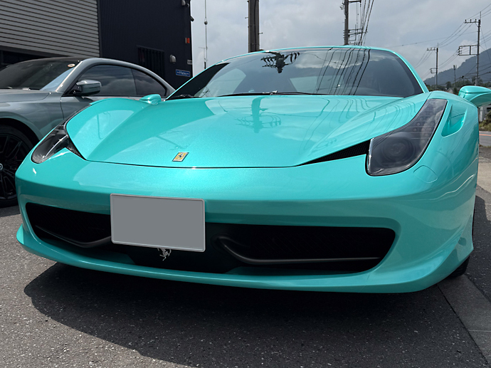 【事例紹介】フェラーリ458イタリア カラーPPF施工