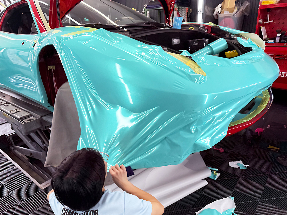 【事例紹介】フェラーリ458イタリア カラーPPF施工